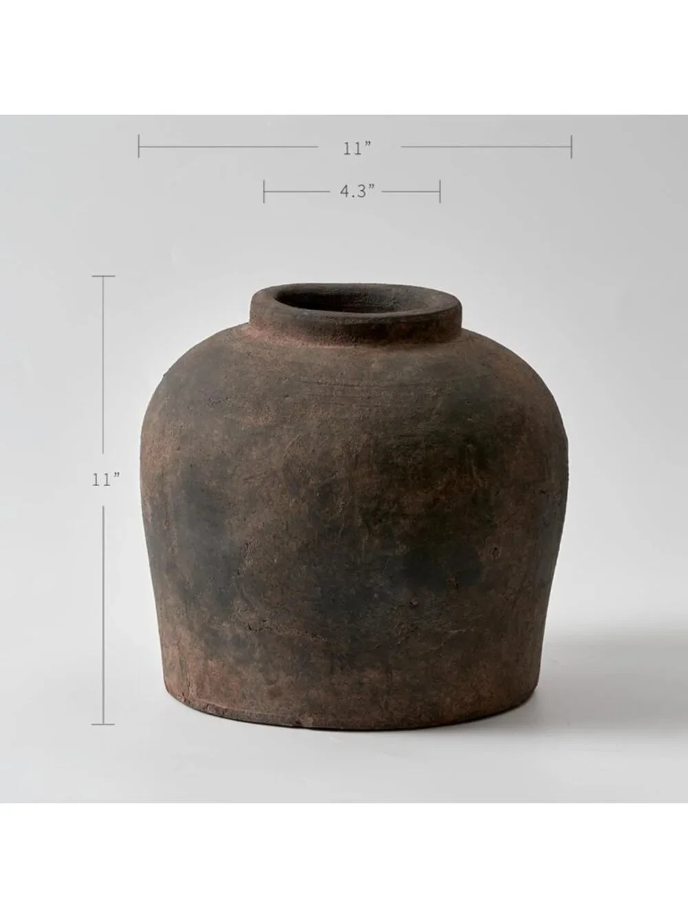 Large Brown Ceramic Vase - 11
